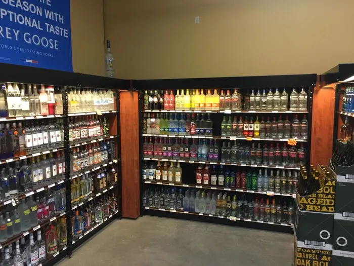 Spirits and liquor aisle at Regal Marketplace