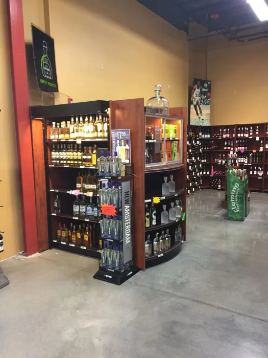 Tequila and vodka display corner at Regal Marketplace