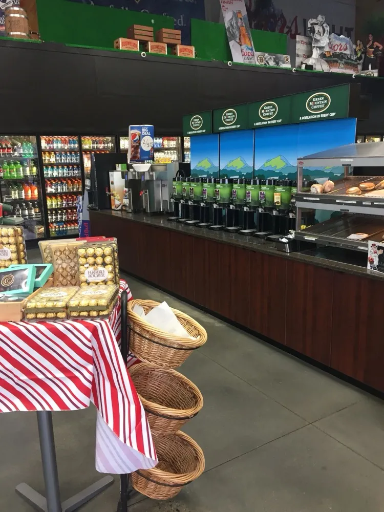 Coffee, snack and grab-and-go station inside Regal Marketplace's mini-mart
